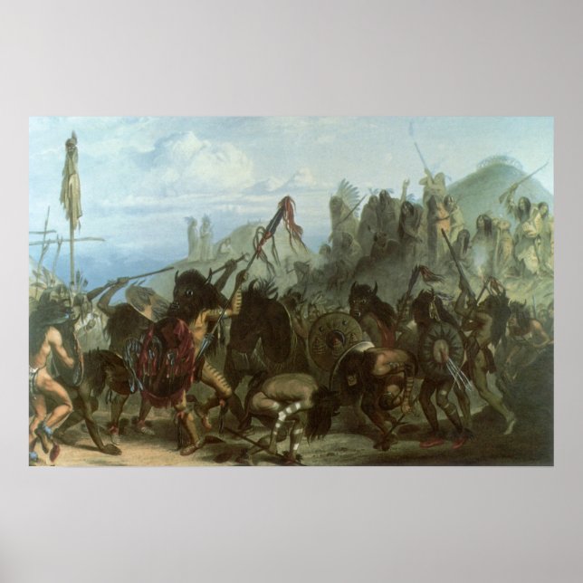 Vintage Amerikanische Ureinwohner, Bison Dance von Poster (Vorne)