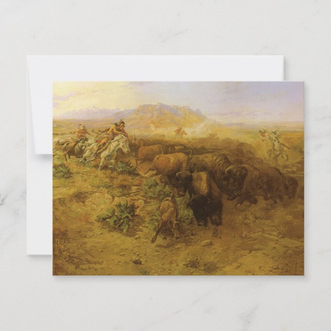 Vintage Amerikanische Ureinwohner, Buffalo Hunt by (Vorderseite)