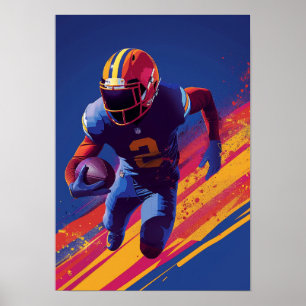 Vintage-amerikanisches Football-Illustrationsposte Poster