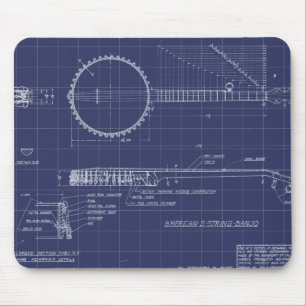 Vintage-Amerikanisches-Streich-Banjo Mousepad
