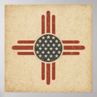 Vintage-Amerikanisches Zia-Symbol – Abgenutzter Sü