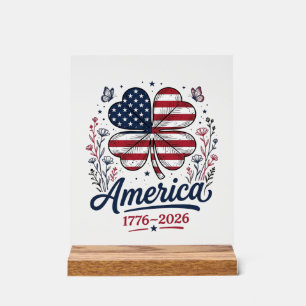 Vintage Amérique 1776 2026 Chemise de trèfle patri