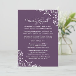 Vintage Amethyst Hochzeit Probe und Abendessen Einladung