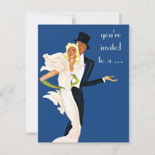 Vintage Amour et Romance Cocktail Party Invitation