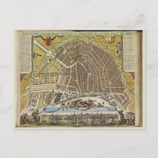 Vintage Amsterdam-Karte Postkarte
