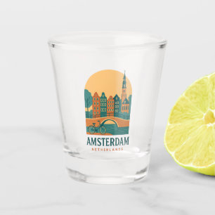 Vintage Amsterdam Niederlande Schnapsglas – Retro