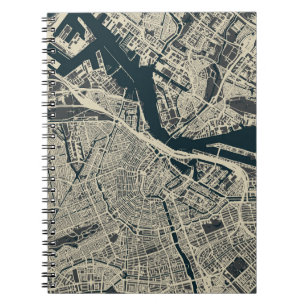 Vintage Amsterdamer Karte: Retro Minimalistisch Notizblock