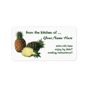 Vintage Ananas, Bio Obst Adressaufkleber