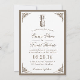 Vintage Ananas Elegante Hochzeit Einladung