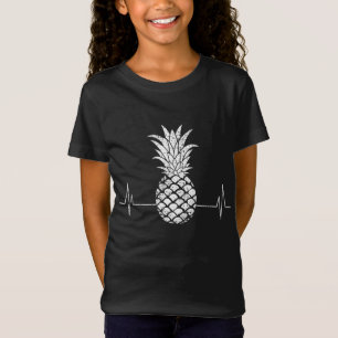 Vintage Ananas Heartbeat Heartline ECG Frucht Grün T-Shirt