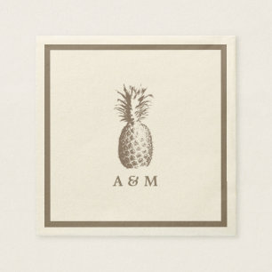 Vintage Ananas-Hochzeit Serviette