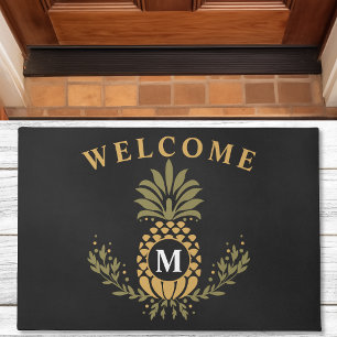 Vintage-Ananas mit Monogramm personalisiert Fußmatte