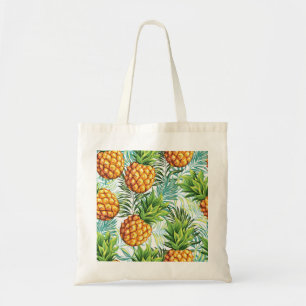 Vintage-Ananas: Nahtloses Blumenmuster. Tragetasche