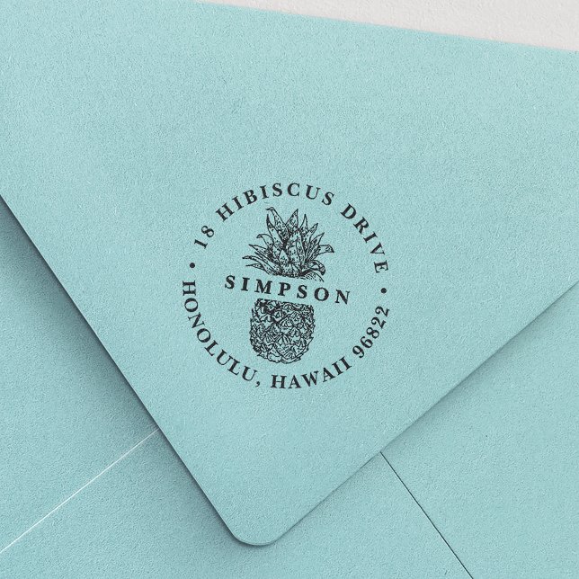 Vintage Ananas-Rücksendeadresse Gummistempel (Von Creator hochgeladen)