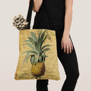 Vintage Ananas und Kalligraphie wunderschön Tasche