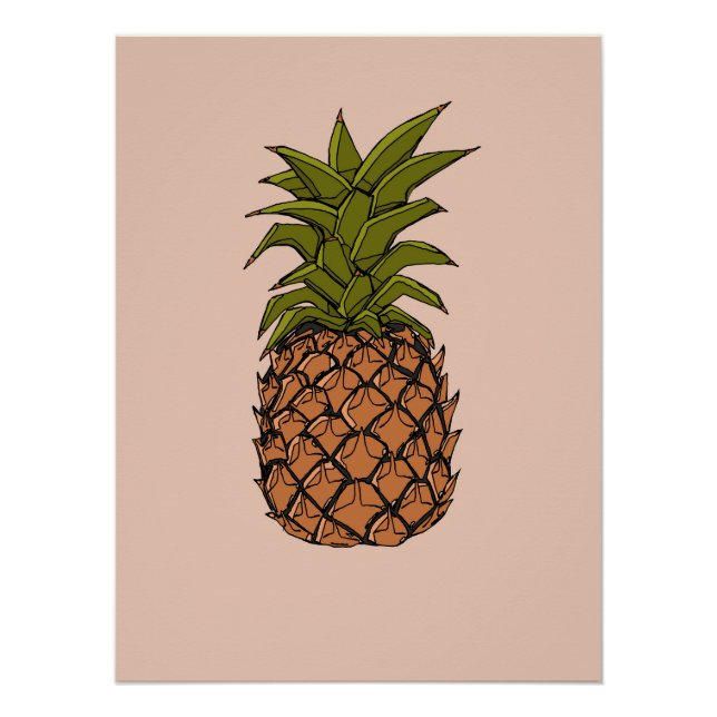 Vintage-Ananasfrucht Poster (Vorderseite)