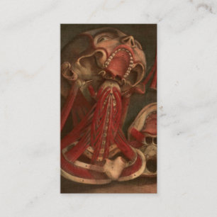 Vintage Anatomie Hals und Gesicht Visitenkarte