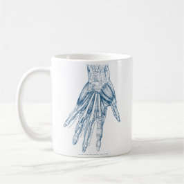 Vintage Anatomie-Kunst-Muskeln des Handblaus Kaffeetasse