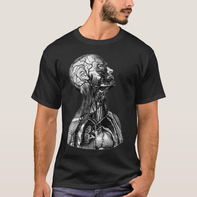 Vintage anatomische Illustration des oberen T-Shirt (Vorderseite)