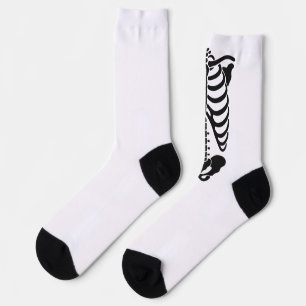 Vintage anatomische Skelett-Rippen Grafik Gothic Socken