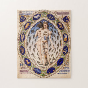 Vintage Anatomische Zodiakmann Himmels Karte