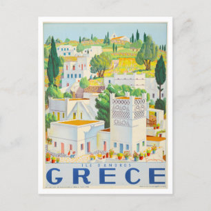 Vintage Andros, Griechenland, Reiseplakat Postkarte