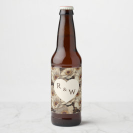 Vintage Anemones Themed Destination Wedding Bierflaschenetikett