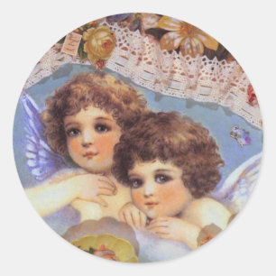 Vintage Angel-Aufkleber Runder Aufkleber