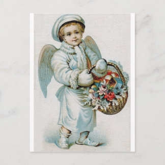 Vintage Angel Boy Feiertagspostkarte