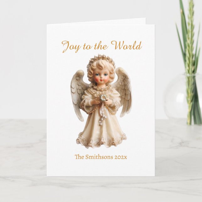 Vintage Angel Christmas  Feiertagskarte (Vorderseite)