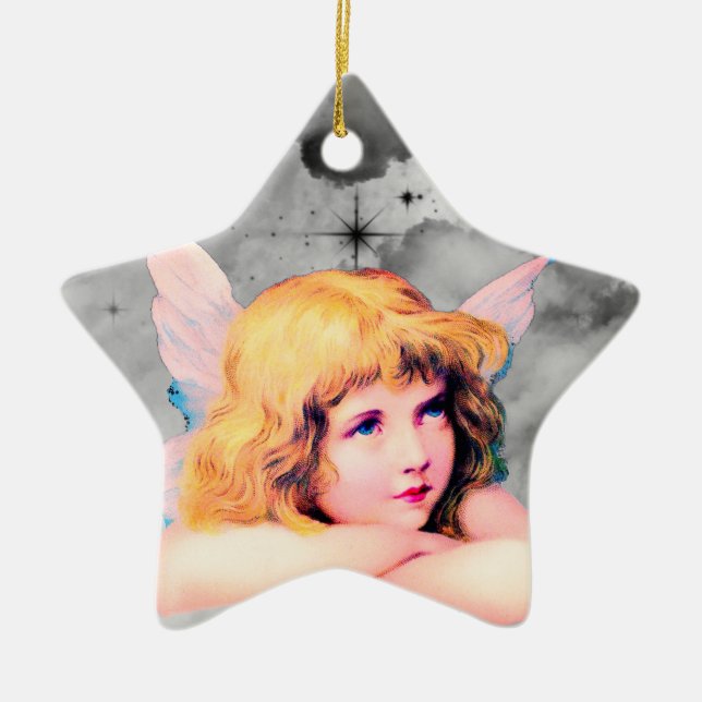 VINTAGE ANGEL-CHRISTMAS-ORNATION KERAMIK ORNAMENT (Vorne)