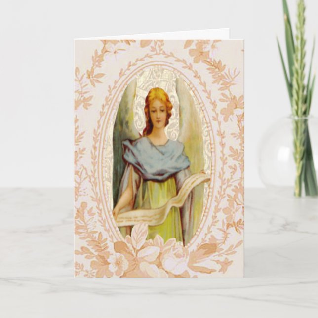 Vintage Angel-Osterkarte Feiertagskarte (Vorderseite)