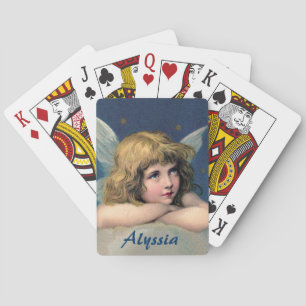 Vintage Angel Playing Cards Add Your Name Spielkarten