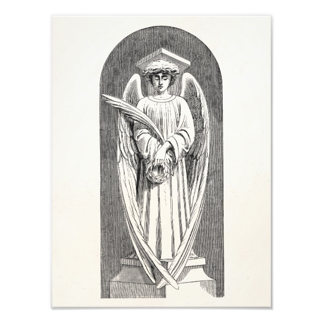 Vintage Angel Statue 1800er Winged Angels Fotodruck (Vorne)