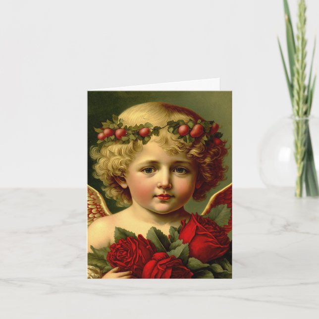 Vintage Angel Valentine Card Feiertagskarte (Vorderseite)