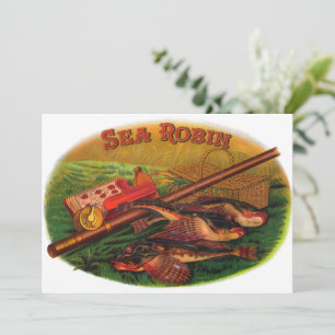 Vintage-Angelgeräte-Zigarrenetiketten-Kunst, Sea R