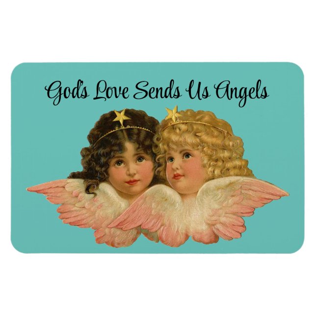 Vintage Angels Flexible Foto Magnet (Horizontal)