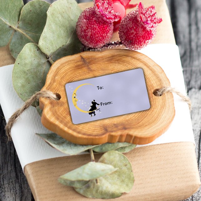 Vintage Angry Crescent Moon Face Stars Couple Adressaufkleber (Von Creator hochgeladen)