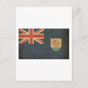 Vintage Anguilla-Flagge Postkarte
