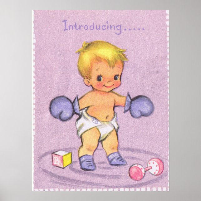 Vintage Ankündigung von Baby Poster (Vorne)