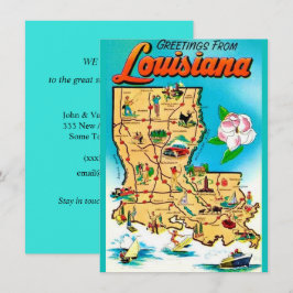 Vintage Ankündigung von Louisiana Map Moving