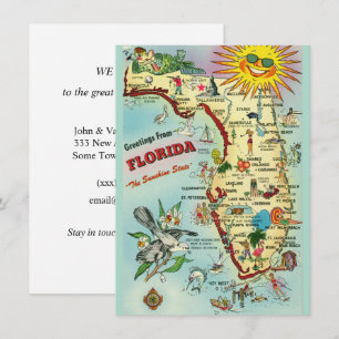 Vintage Ankündigung zur Karte Florida