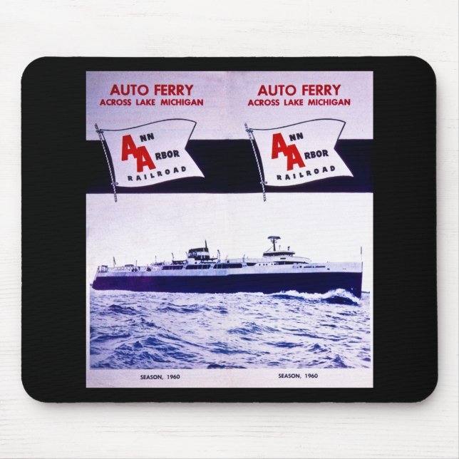 Vintage Ann Arbor Eisenbahn-Autofähre der Mousepad (Vorne)