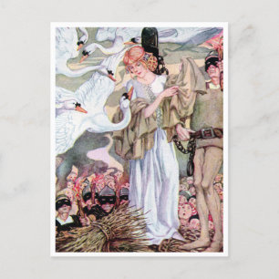 Vintage Anne Anderson Schwan-Prinzessin Postkarte