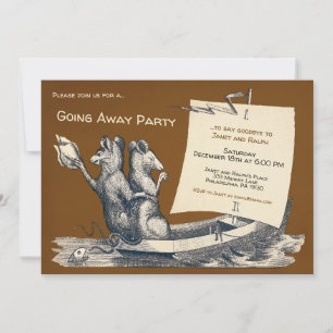 Vintage anpassbare Abschiedsparty-Einladung Einladung