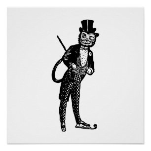 Vintage anspruchsvolle Opernkatze Poster