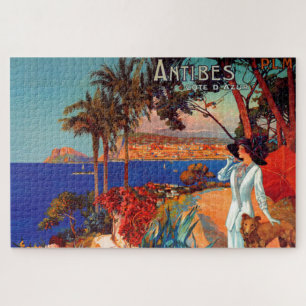 Vintage Antibes Cote D'Azur Reiseillustration