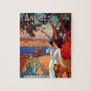 Vintage Antibes Cote D'Azur Reiseillustration