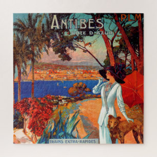 Vintage Antibes Cote D'Azur Reiseillustration