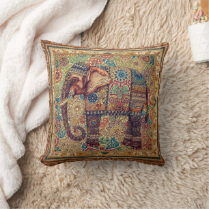 Vintage-, Antik-Elefanten-Motiv-Kunst Kissen